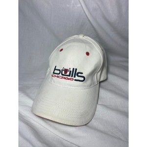 Vintage Chicago Bulls Sears Kick 10 Basketball Hat White Black Adjustable